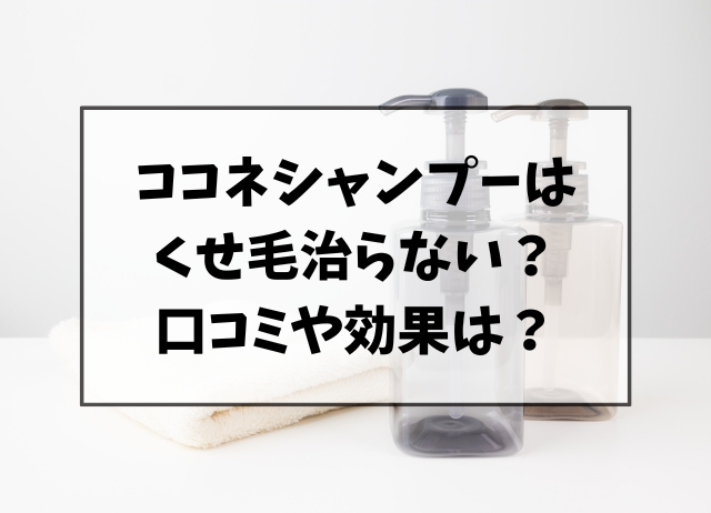 ココネシャンプーはくせ毛治らない？口コミや効果を調査